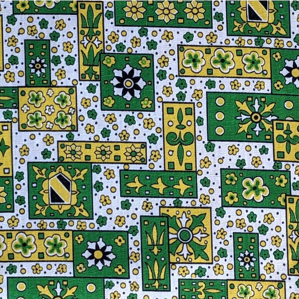 5.75 Yards Vintage 1950s 1960's RETRO COTTON FABRIC ~ Mod Mid Century Geometrics